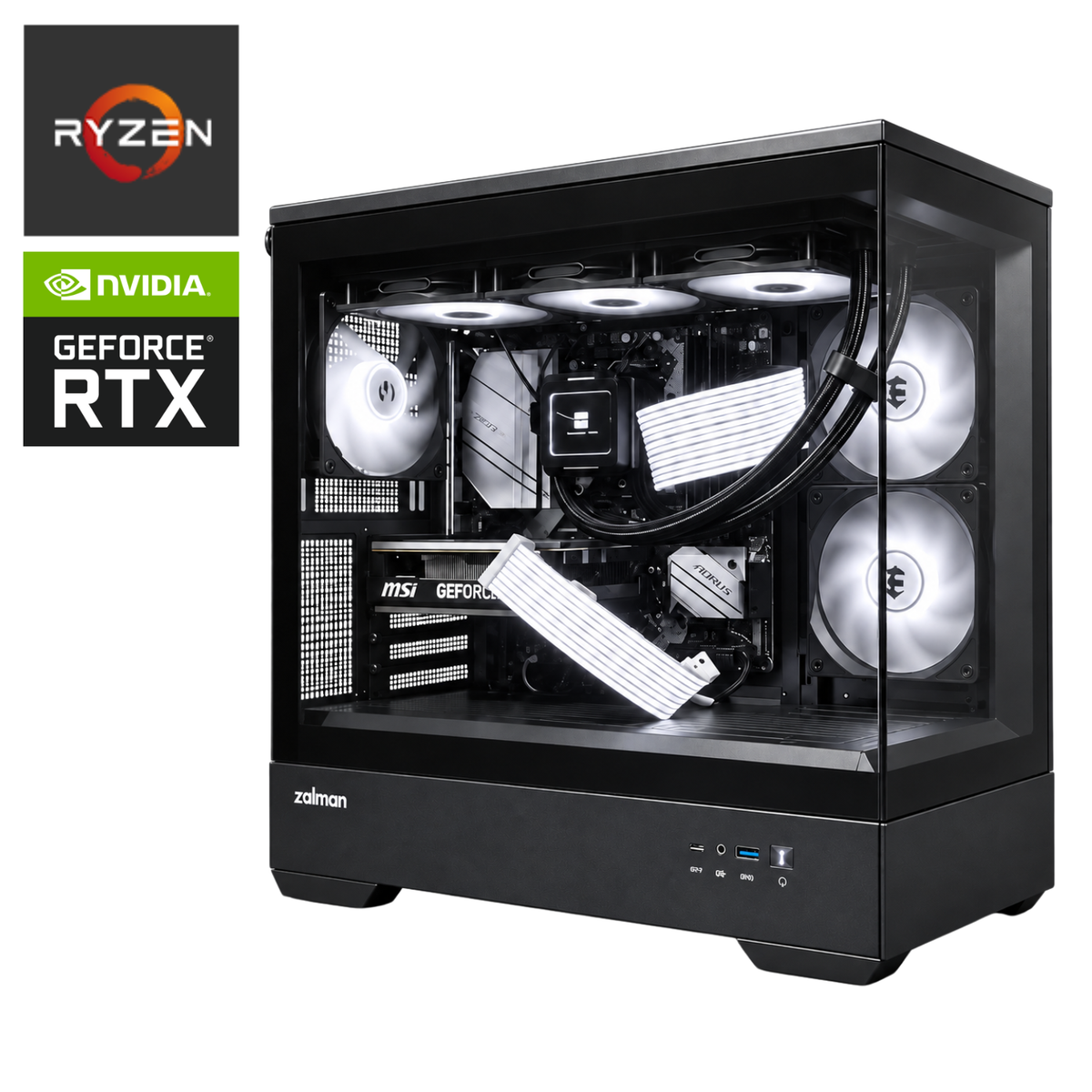 【ZALMAN P30 ブラック】Ryzen5 5500 × RTX 5060