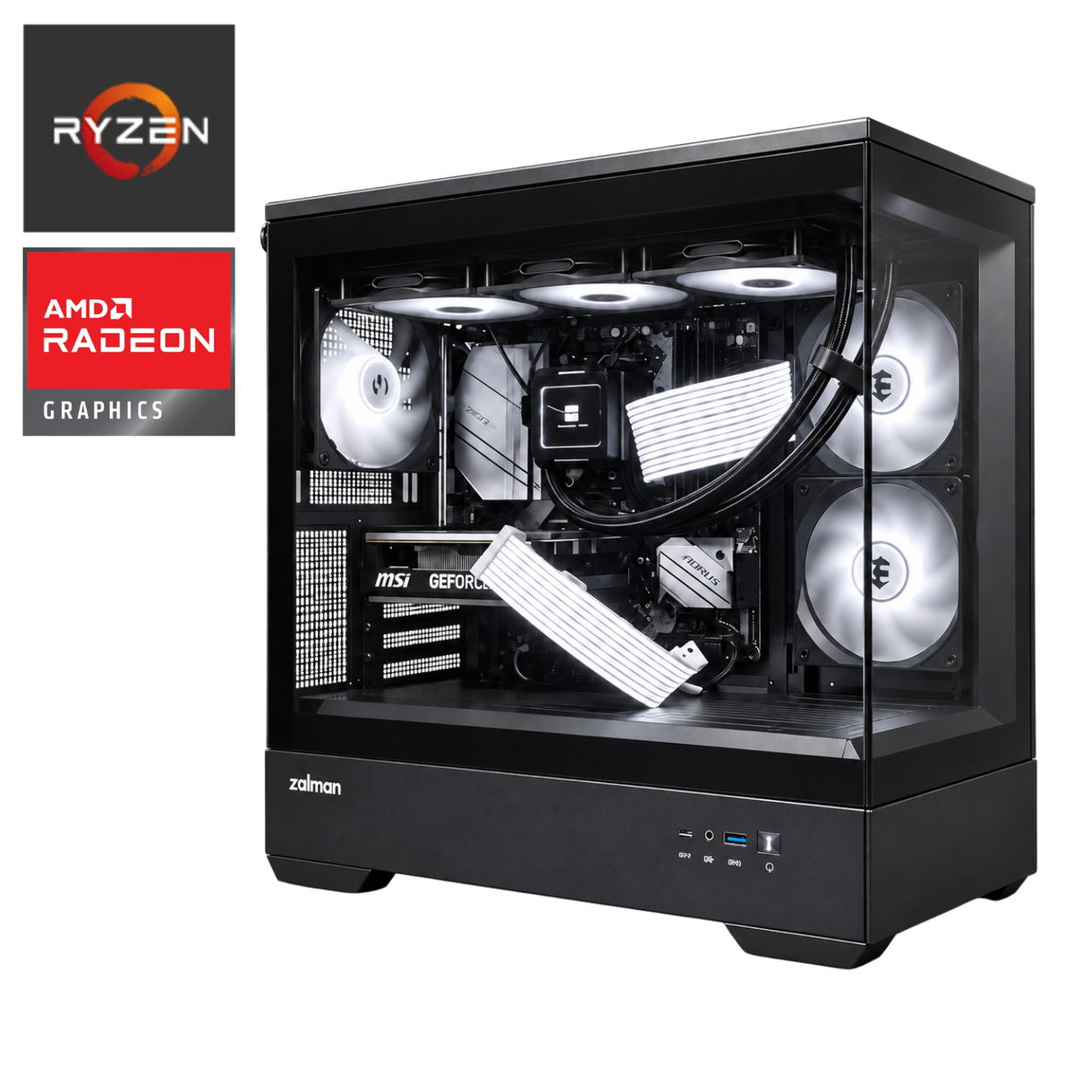 【ZALMAN P30 ブラック】Ryzen5 5500 × RX 9060 XT 16GB