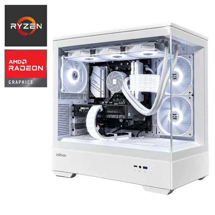 【ZALMAN P30 ホワイト】Ryzen7 5700X × RX 9060 XT 8GB